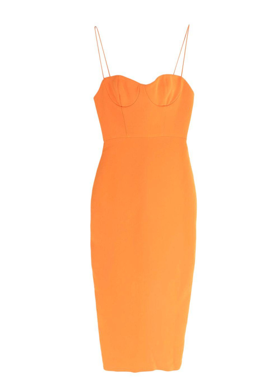 Alex Perry Orange Lee Stretch-crêpe Midi Dress