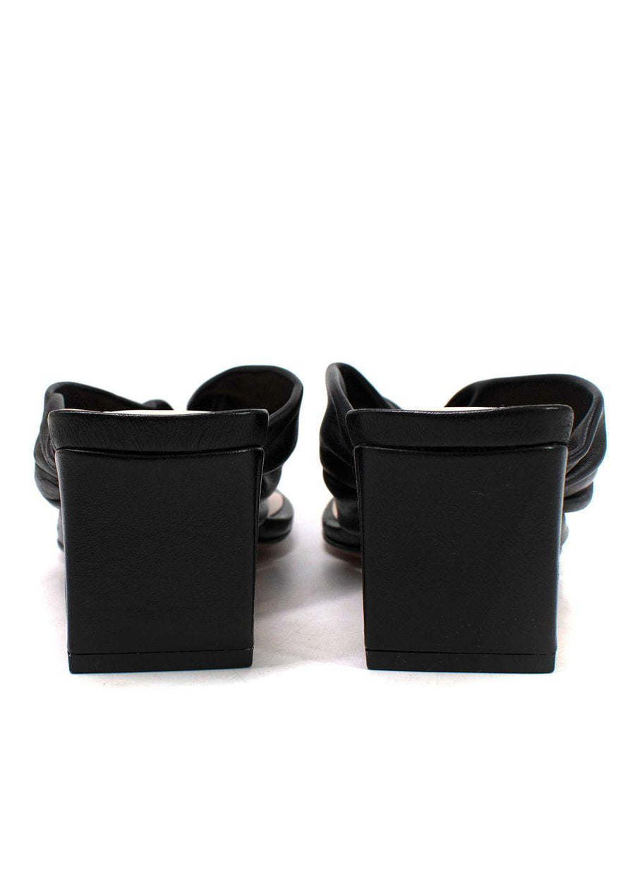 Porte & Paire Black Leather Mules