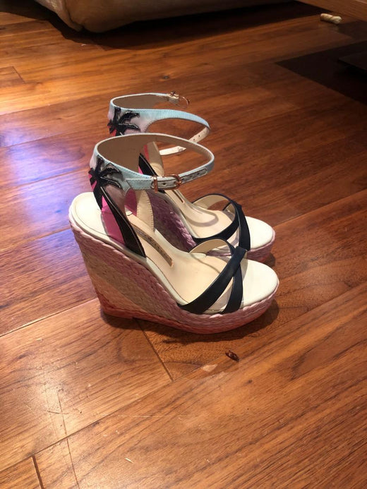 Sophia Webster Lucita Malibu leather wedge sandals