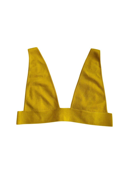 Yellow Cashmere Knit Triangle Bralette