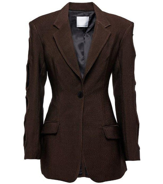 Infinity cutout basketweave blazer