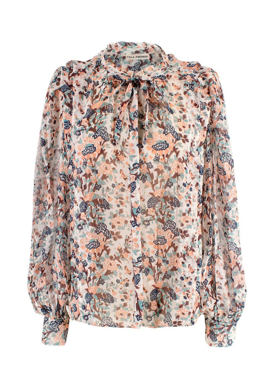 Ulla Johnson Floral Sheer Silk Blouse