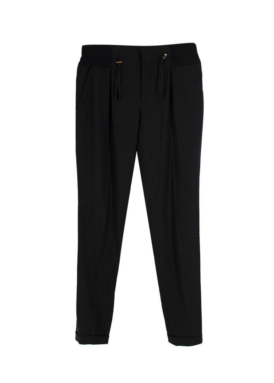 Gucci Black Tapered Leg Wool-blend Trousers