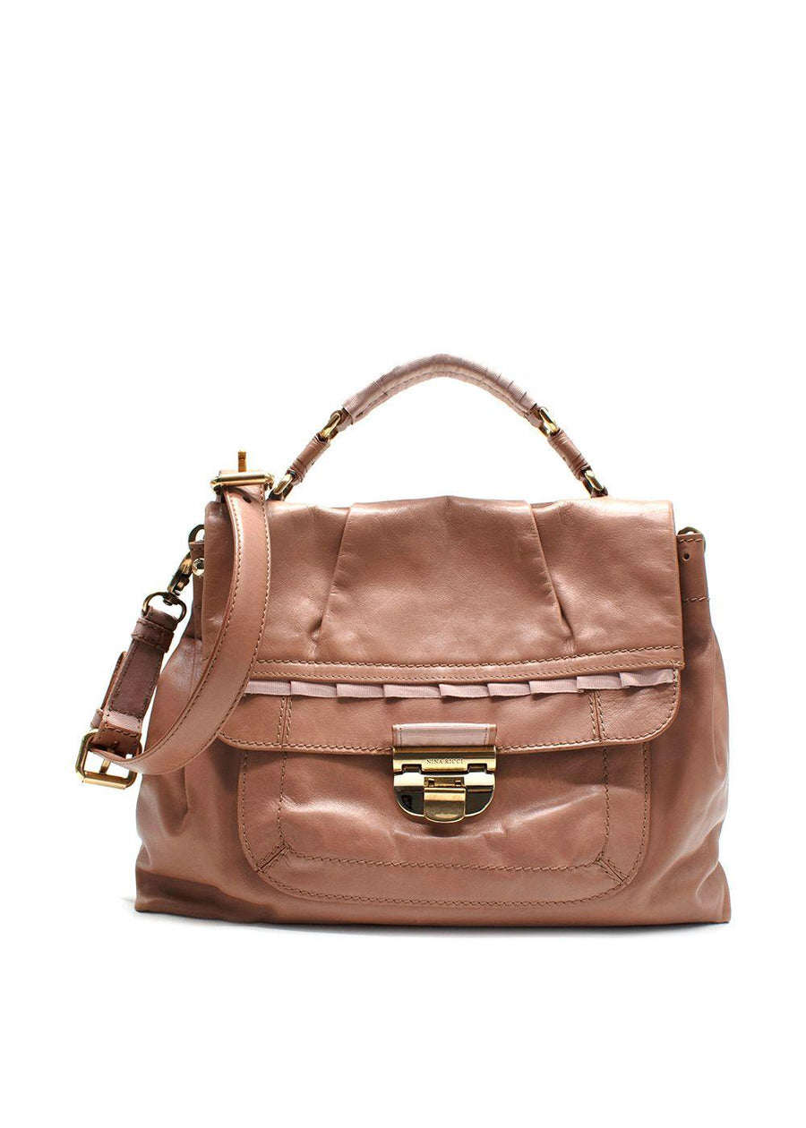 Nina Ricci Leather Shoulder + Top-Handle Bag