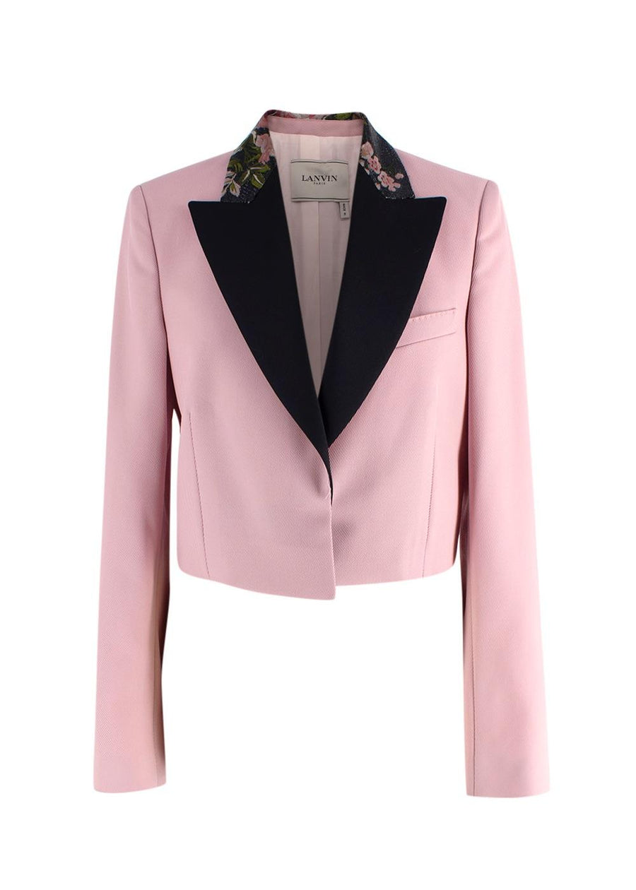 Lanvin Pink Cropped Tuxedo Style Blazer