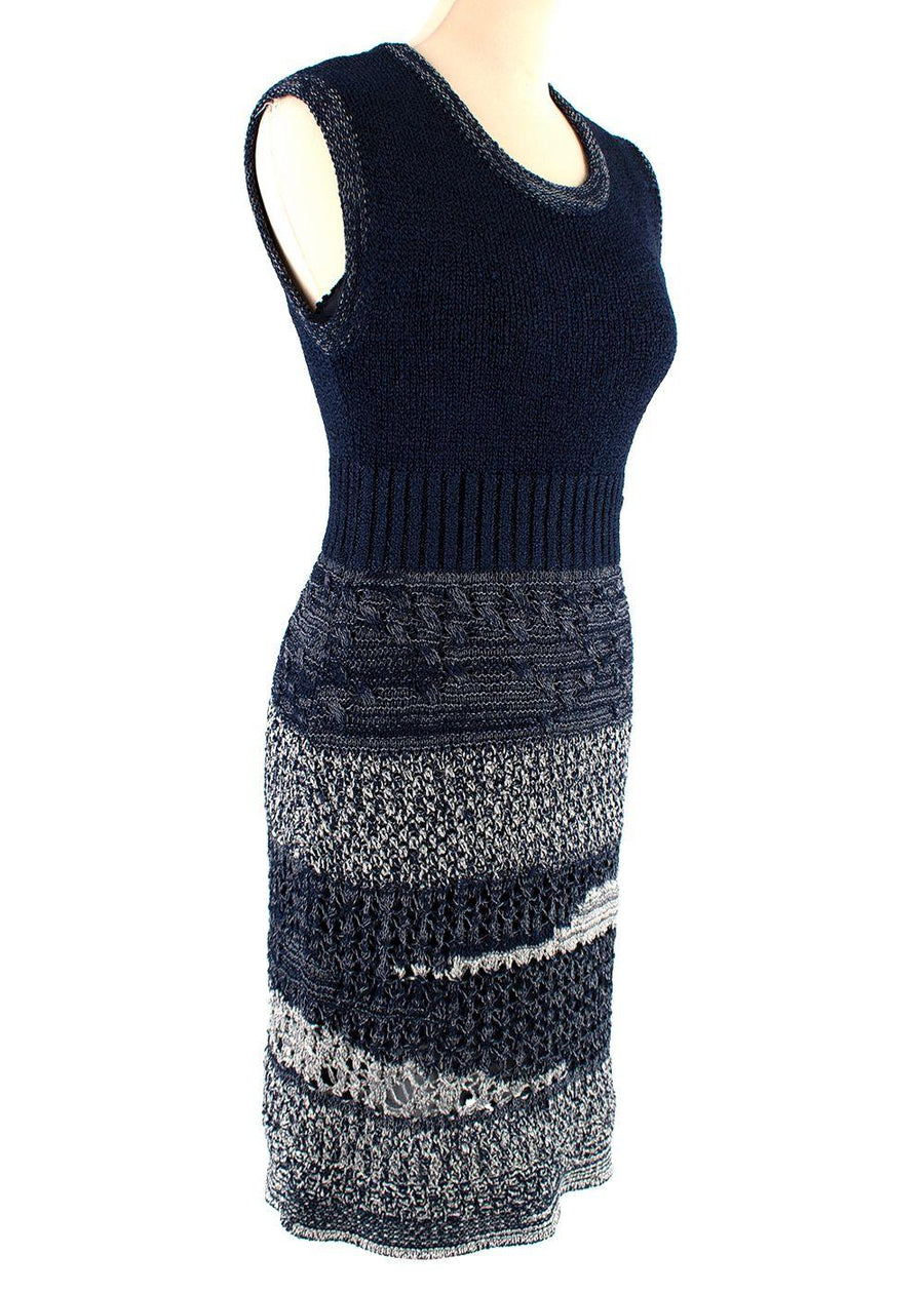 Chanel Blue Knitted Sleeveless Dress