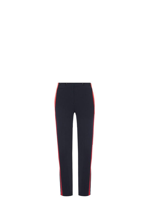 Navy Tailored Trousers with Red Side Stripe