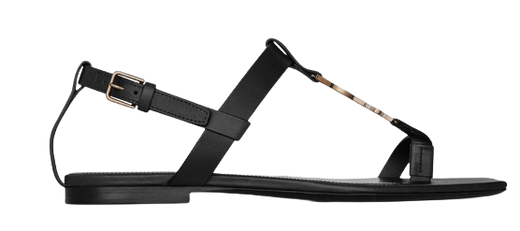Saint Laurent Black Cassandra Sandals