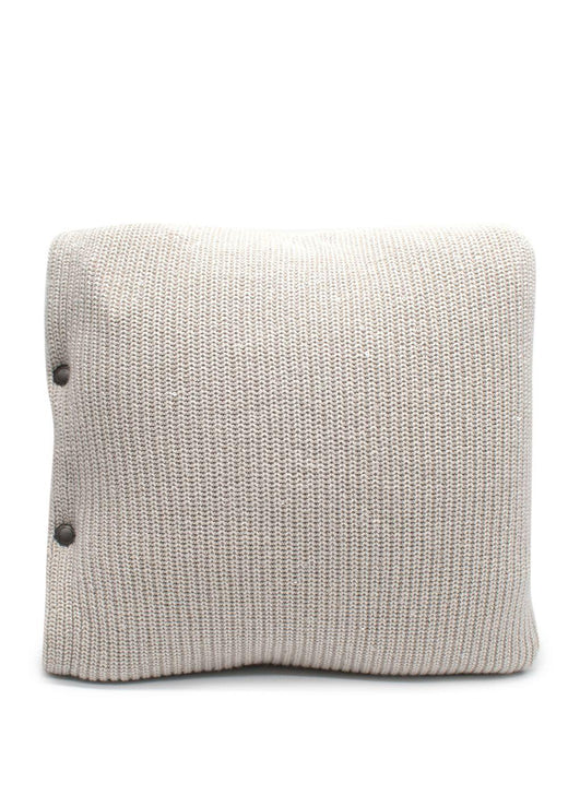 Brunello Cuccinelli Stone Cashmere-Blend Knitted Cushion, 40x40cm