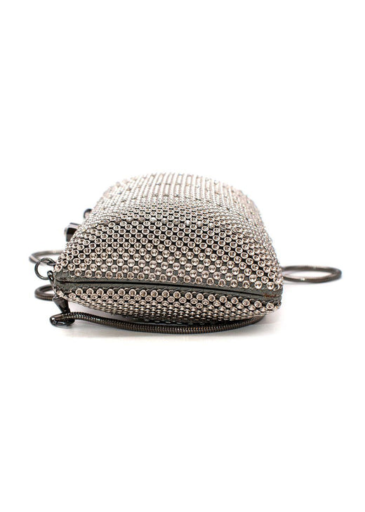 Dimple Mesh Clutch Pewter