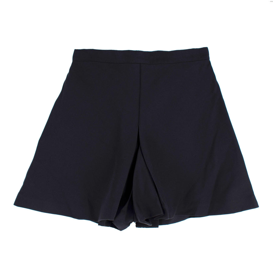 Dior Navy High Waisted Shorts with Pleated Detail