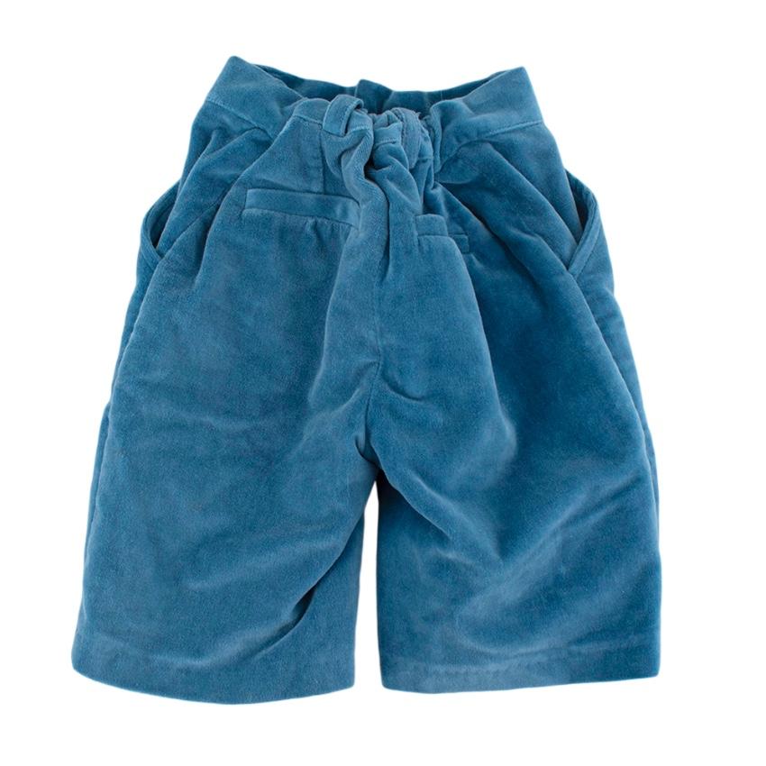La Coqueta Blue Cotton Felt Trousers