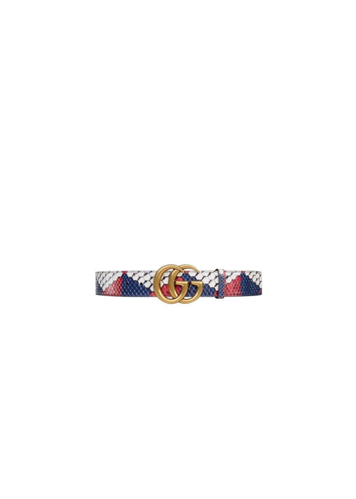 Gucci Python Belt with Double GG Buckle