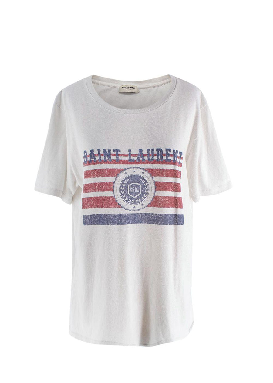 Saint Laurent White Flag League Tee