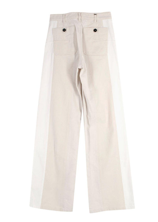 Dior Cream and White Two Toned Wide Leg Jeans