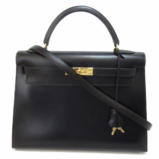 Hermès Black Calf Leather Kelly 32cms