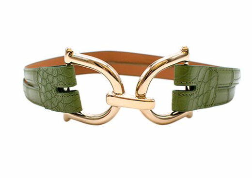Green Crocodile Waist Belt - Size 75