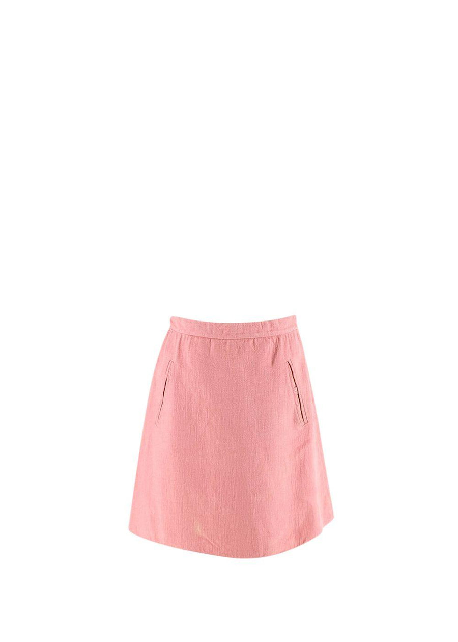 Pink Twill Mini Skirt