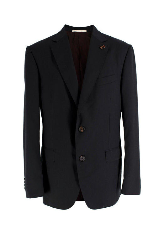 Pal Zileri Black Single Breasted Wool Blazer