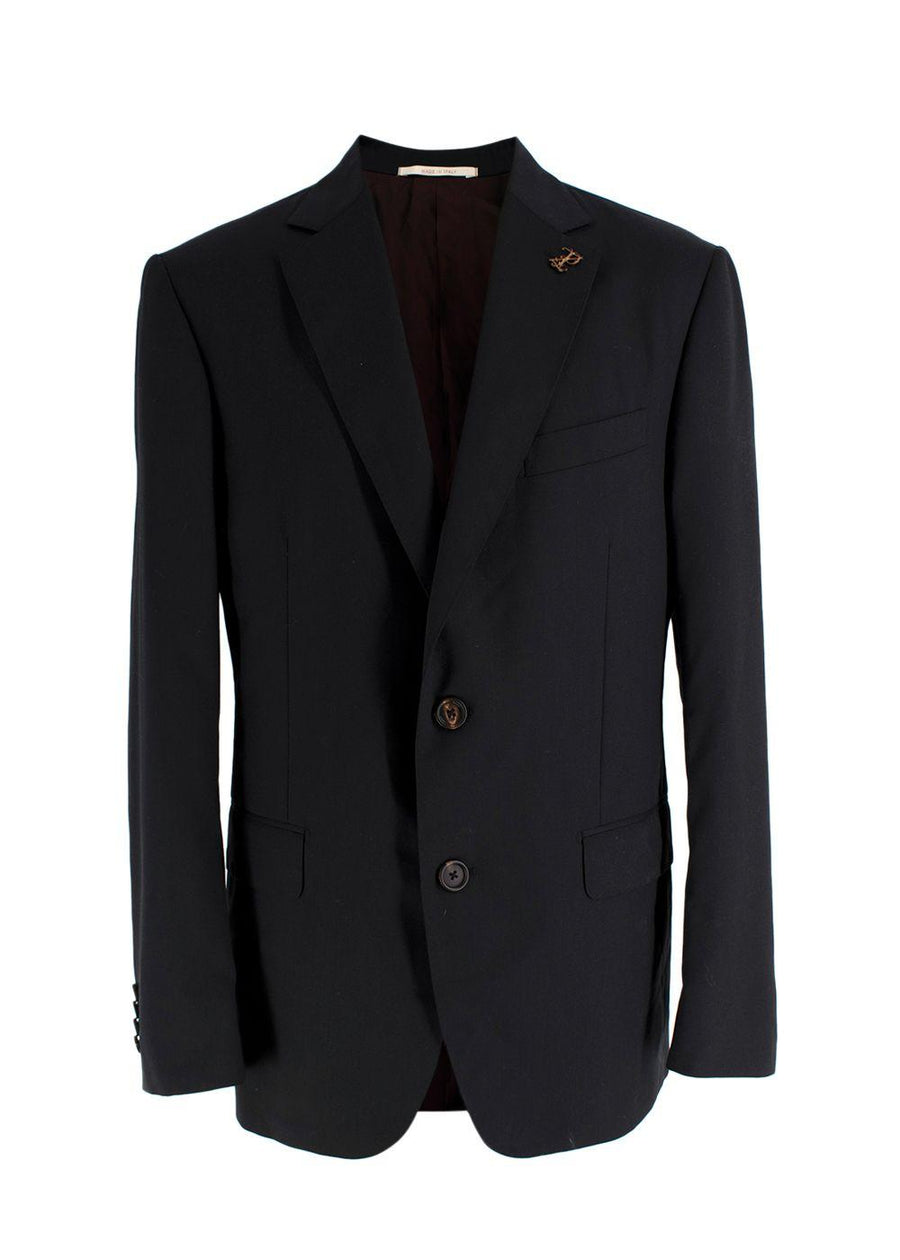 Pal Zileri Black Single Breasted Wool Blazer