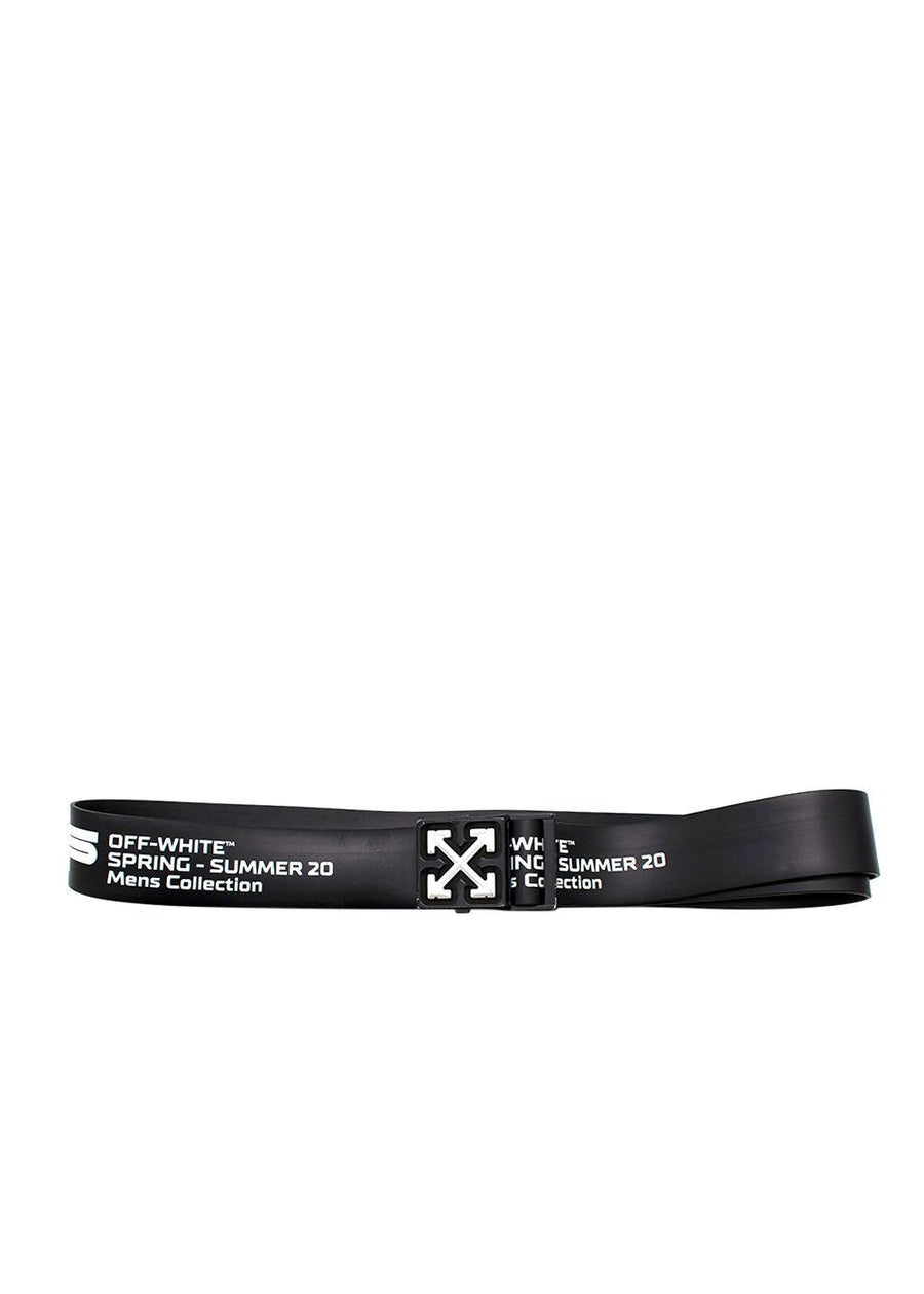 Off-White Black Rubber Logo Buckle Belt