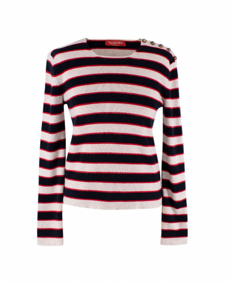 Valentino ricolour striped cashmere sweater