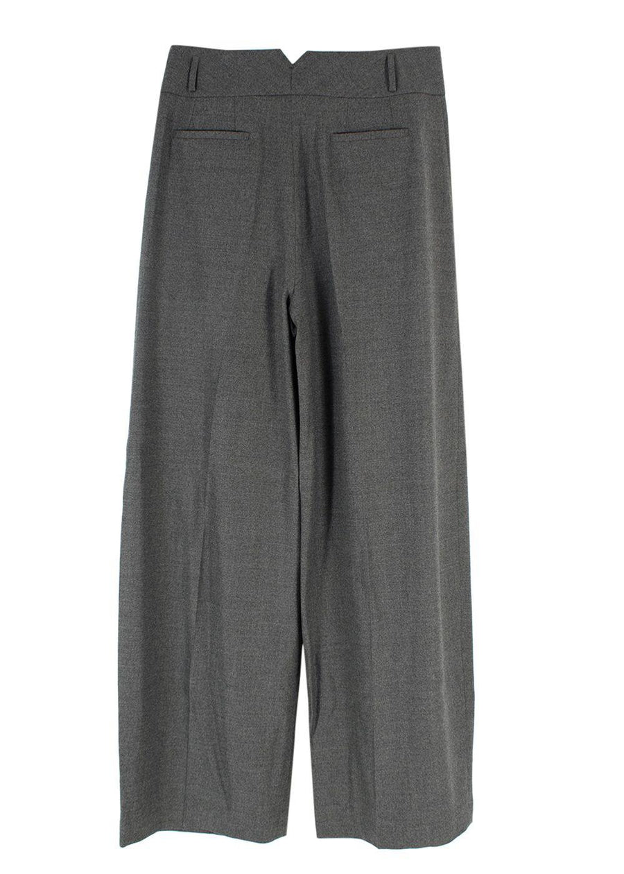 Altuzarra Grey High-Rise Wool-Blend Wide-Leg Trousers