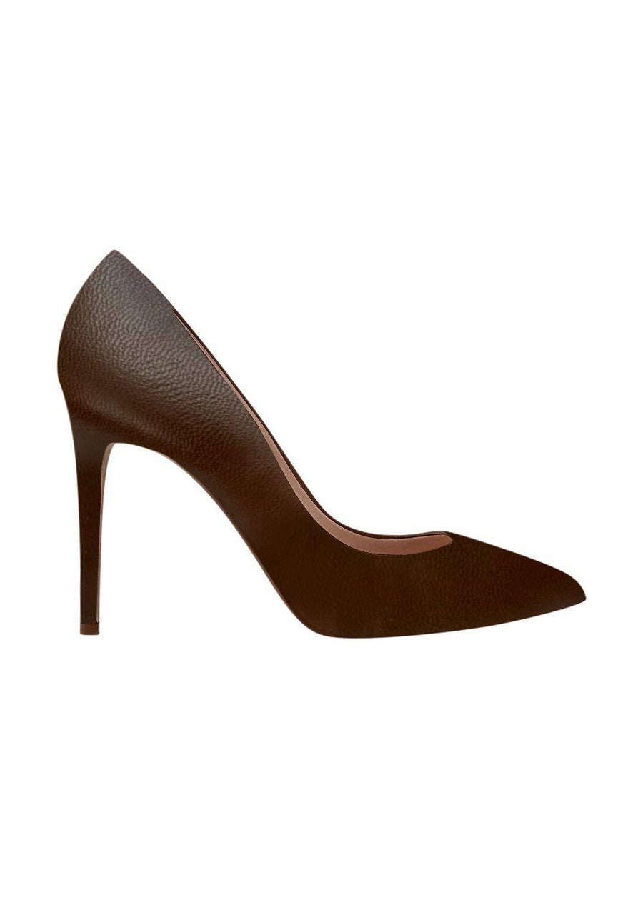 Pigalle 100 Brown Leather Pumps