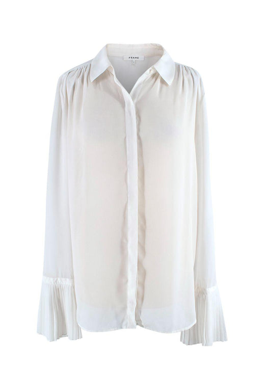 Frame Fluted Sleeve Detailed White Shirt
