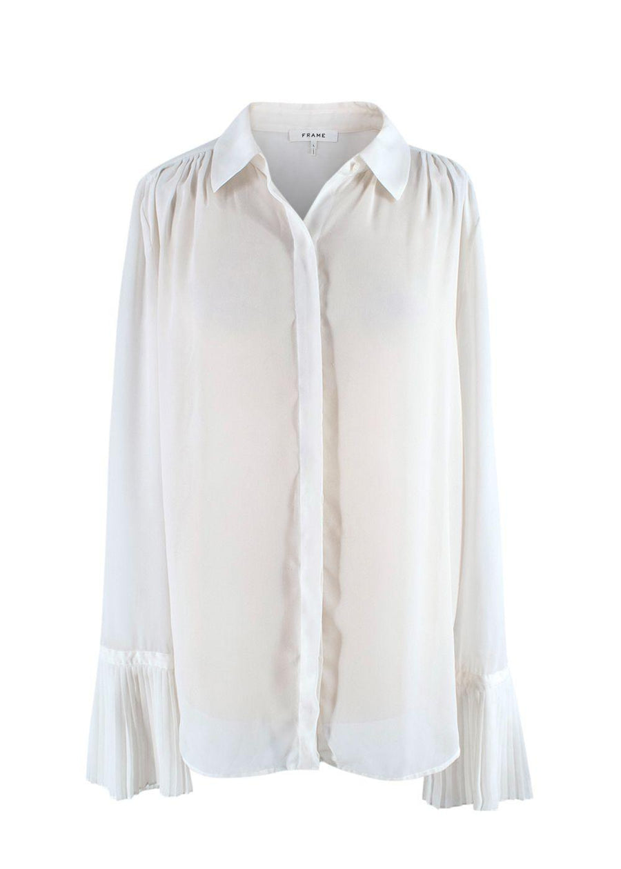 Frame Fluted Sleeve Detailed White Shirt