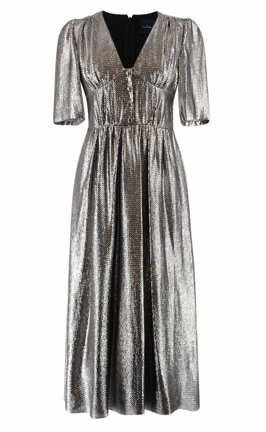 Julie De Libran Metallic Button-Down Tea Dress