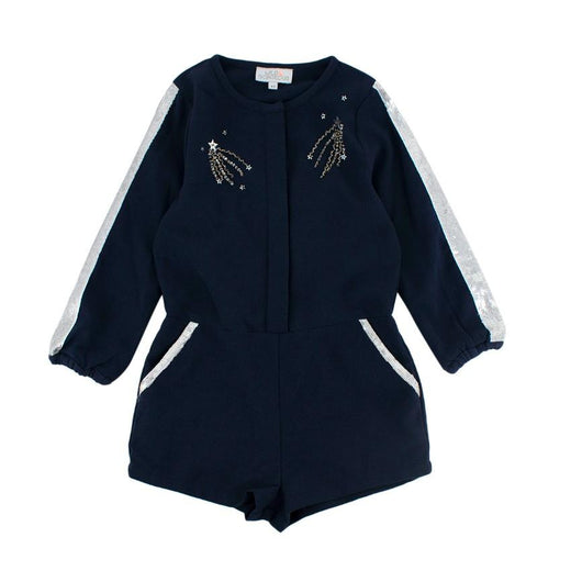 Wild & Gorgeous Navy & Metallic Sequin Romper 4-5Y