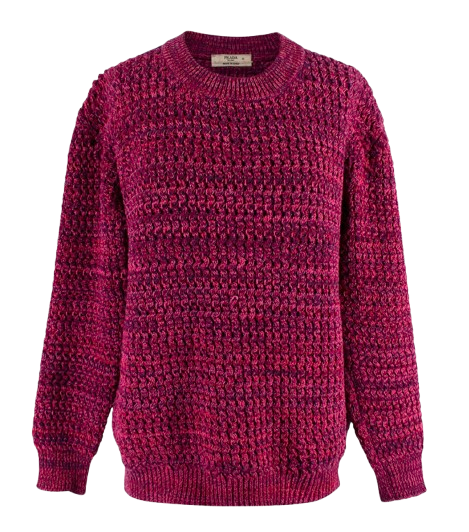 Prada Purple Textured Knit Crewneck Jumper