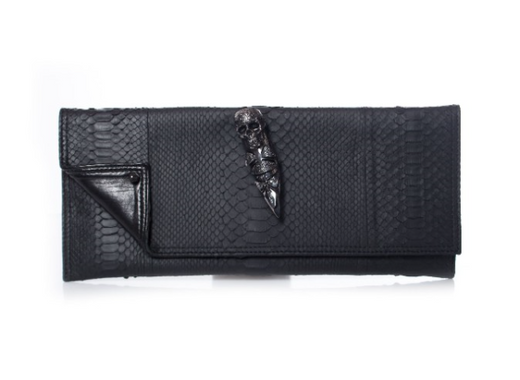 Maison Du Posh Rubber Python Knuckle Clutch