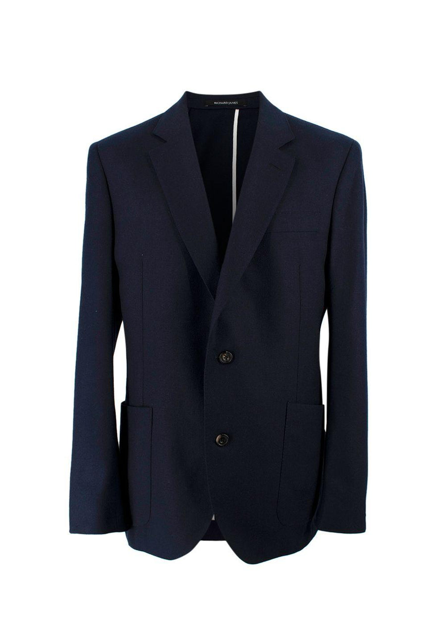 Richard James Silk and Wool Navy Blazer