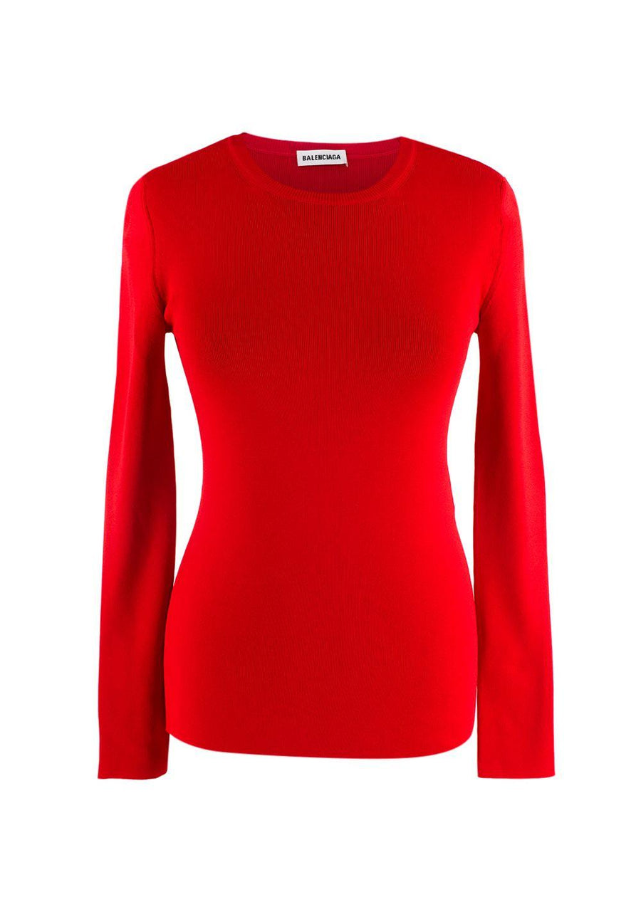 Balenciaga Crewneck Fine Knit Logo Jumper