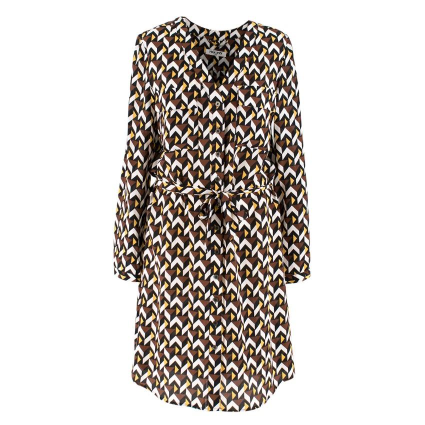 Max & Moi Geometric Print Silk Dress