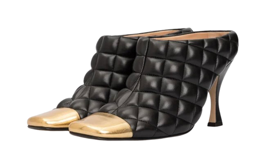 Bottega Veneta Black Quilted Leather Mules