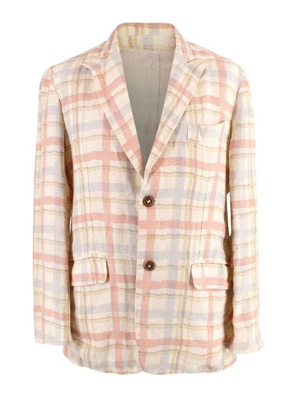 Etro Pastel Checked Linen Blazer