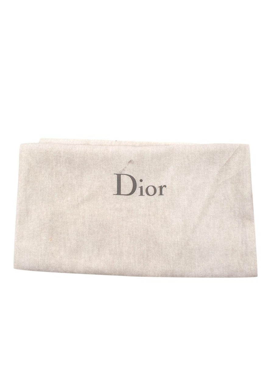 Dior Black Knee High Leather Boots with Fur Detail