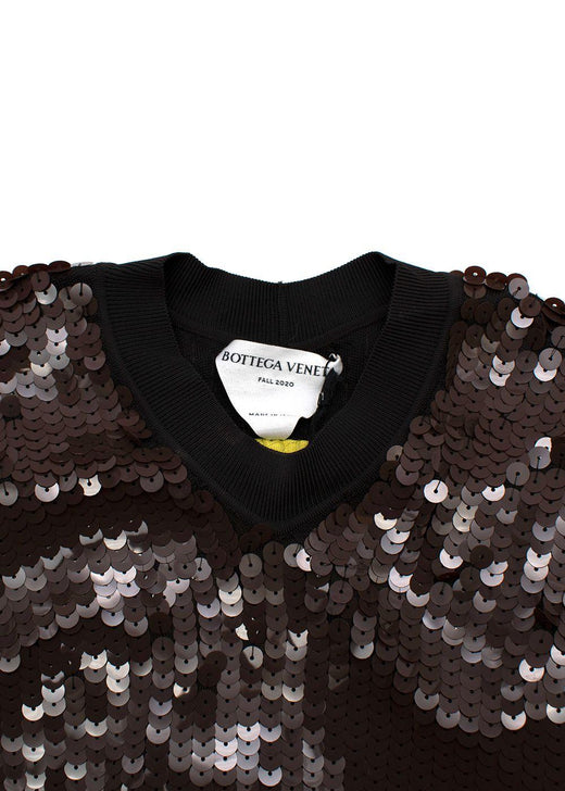 Brown & Green Sequin Runway Dress
