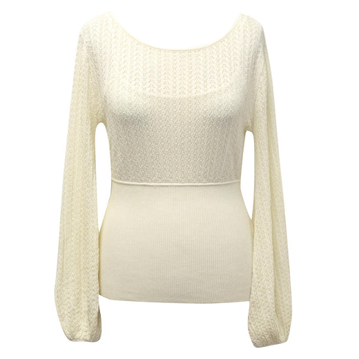 Catherine Malandrino Cream Fine Crochet Jumper