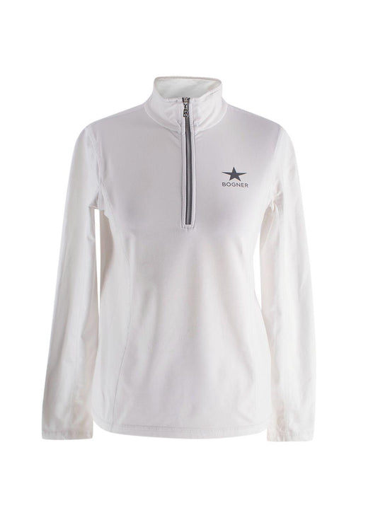 Bogner White Quarter Zip Logo Baselayer