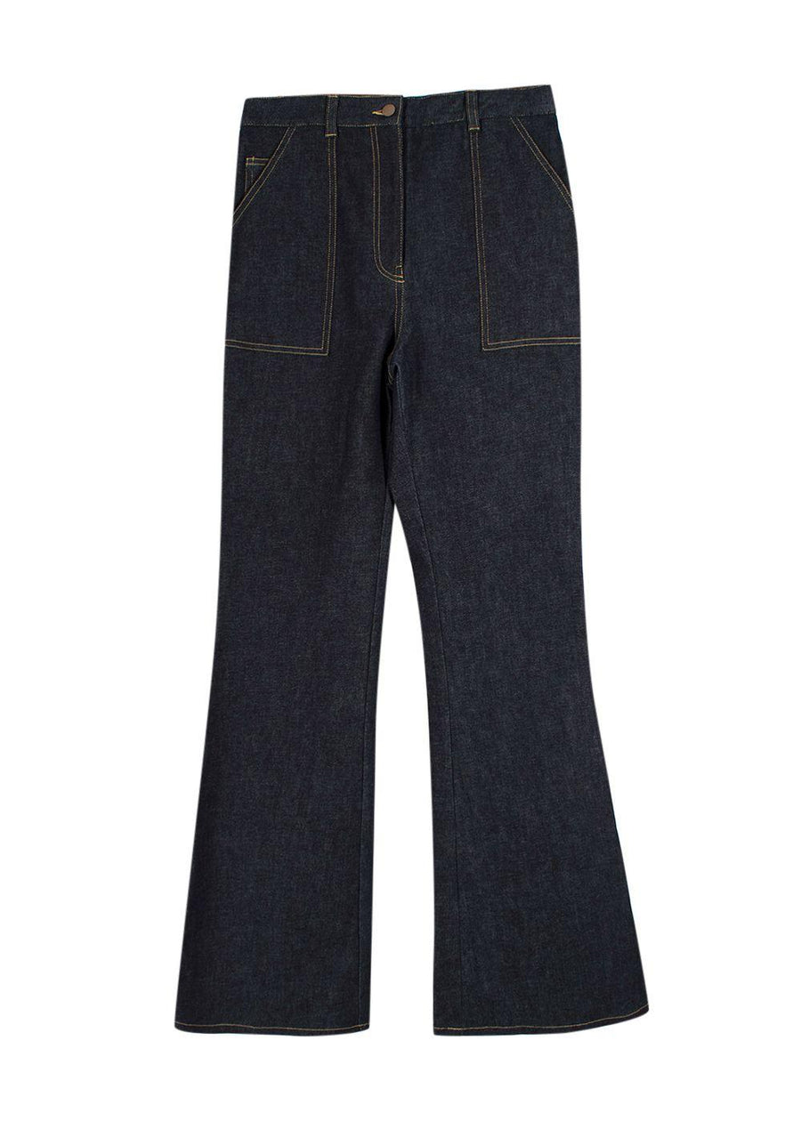 Diane von Furstenberg Red Side Panel Denim Jeans