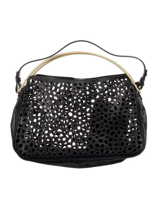 Jil Sander Black Laser Cut Madame Bag