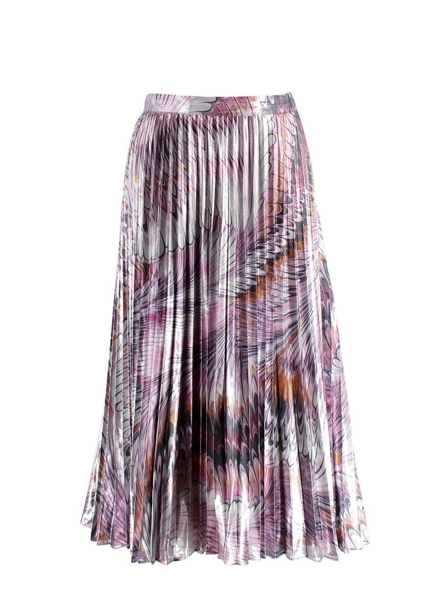 Marina Rinaldi Purple Pleated Midi Skirt
