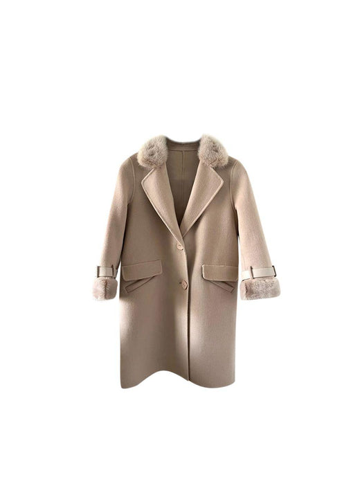 Wool & Cashmere Coat with Mink Fur Trim