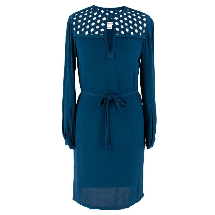 Diane von Furstenberg Blue Net Trim Dress
