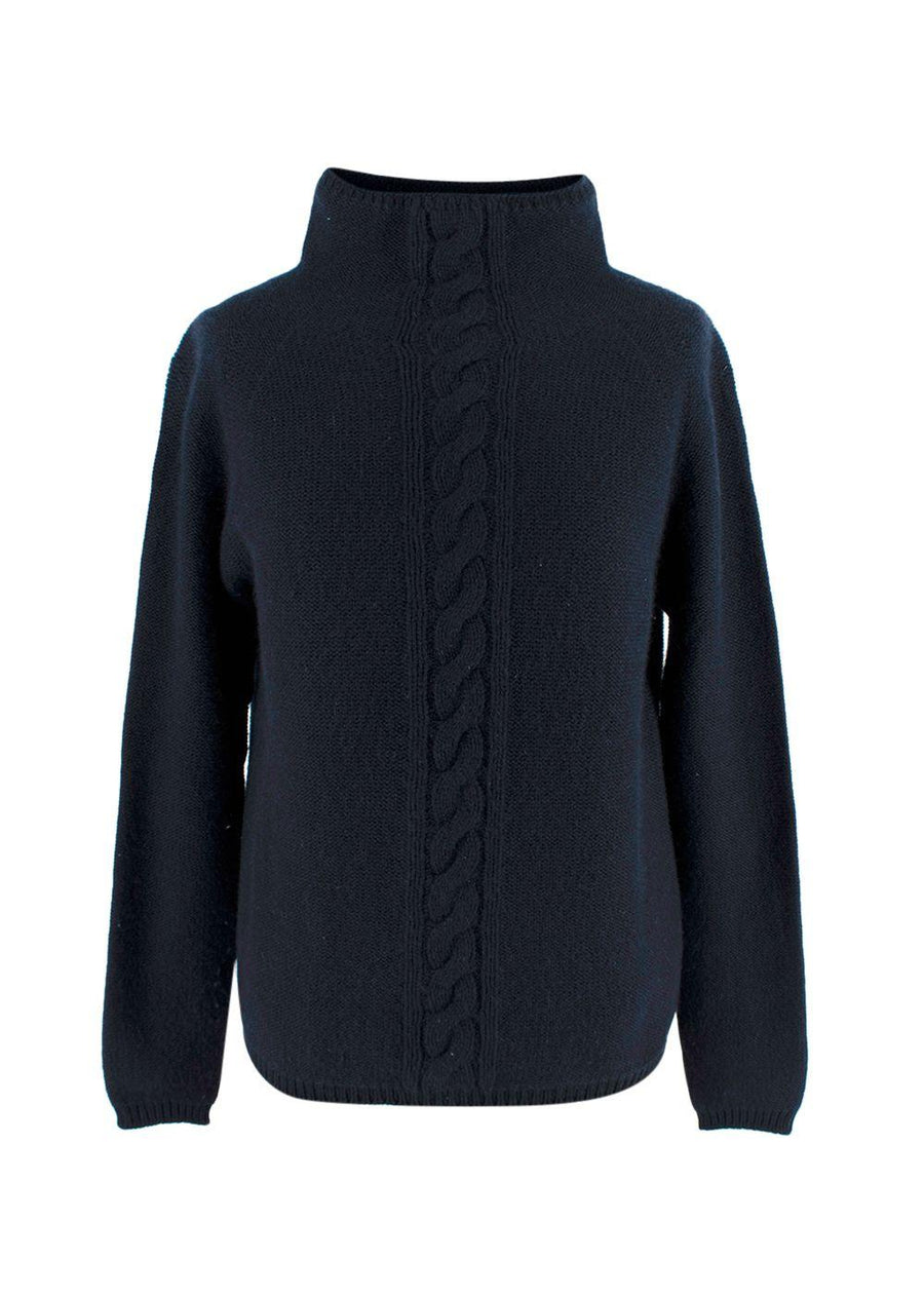 'S Max Mara Navy Turtleneck Cashmere Sweater