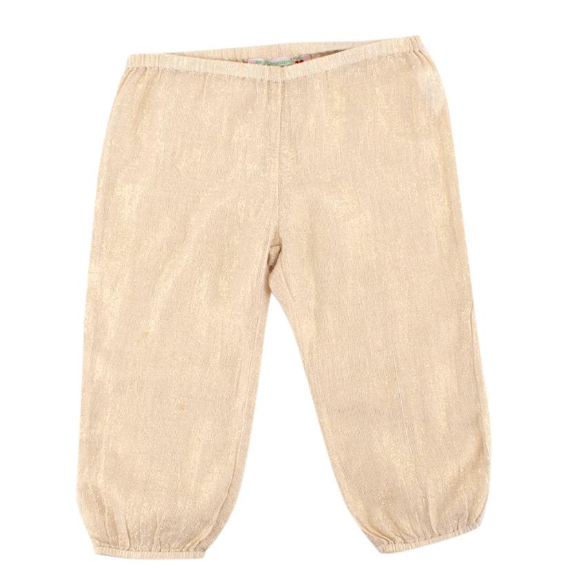 Bonpoint Gold Lurex Cotton Trousers